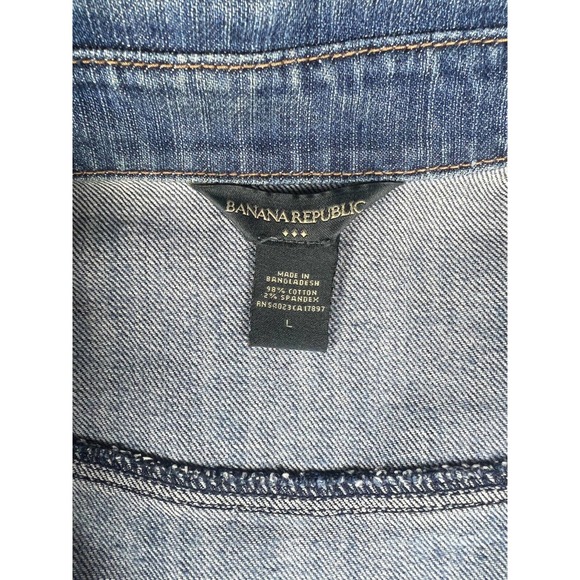 Banana Republic Blue Jean/Denim jacket women's Large - Picture 2 of 6